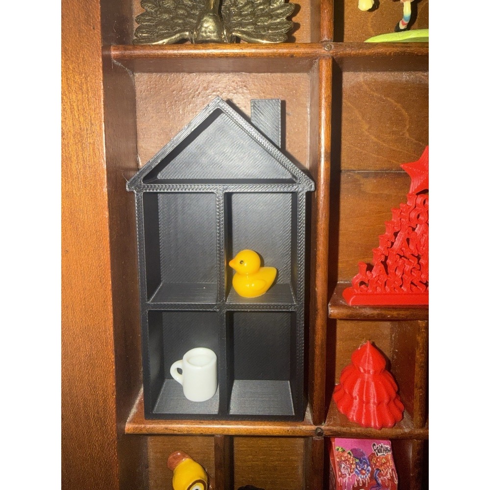 Black House-Shaped Wall Shelf Organizer - Home Wall Decor